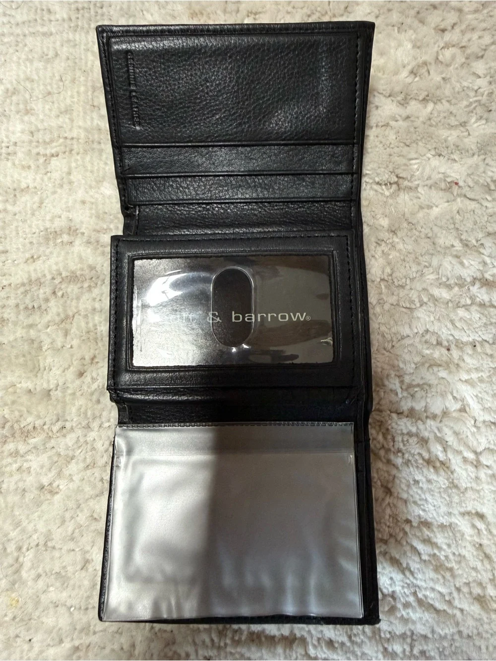 NEW Black Croft & Barrow Men's Leather Trifold Wallet